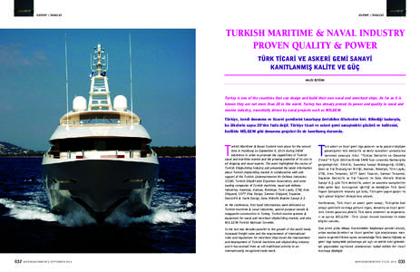EXPORT // ‹HRACAT  EXPORT // ‹HRACAT TURKISH MARITIME & NAVAL INDUSTRY PROVEN QUALITY & POWER