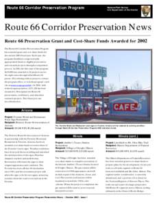 Route 66 Corridor Preservation Program  National Park Service U.S. Department of the Interior  Route 66 Corridor Preservation News