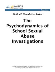 Sexual abuse / Child sexual abuse / Personal life / Gender-based violence / Sexism / Abuse / Mary Jo McGrath / Sexual misconduct / Sexual harassment / Human sexuality / Human behavior / Sex crimes