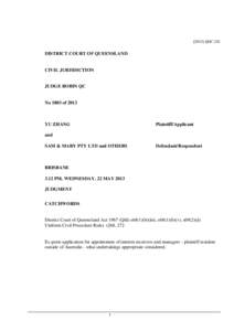 [2013] QDC 226  DISTRICT COURT OF QUEENSLAND CIVIL JURISDICTION