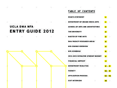 TABLE OF CONTENTS D E A N’S S T AT E M E N T 1  D E PA R T M E N T O F D E S I G N M E D I A A R T S