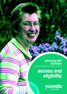 planning with the NDIA National Disability Insurance Agency  access and