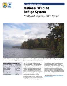 U.S. Fish & Wildlife Service  National Wildlife Refuge System Northeast Region – 2010 Report
