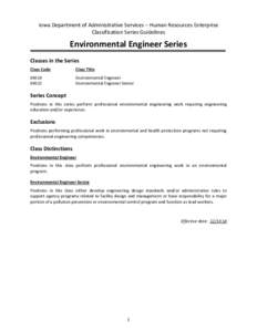 Environmental Engineer Series Guidelines