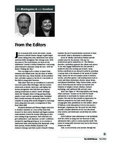 Jim Blasingame & Lori Goodson From the Editors  J