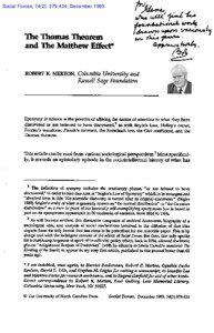 Functionalism / W. I. Thomas / Thomas theorem / Scientific method / Robert K. Merton / Structural functionalism / Sociology / Multiple discovery / Theorem / Science / Logic / Knowledge