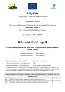 CityZen megaCITY - Zoom for the Environment Collaborative Project 7th Framework Programme for Research and Technological Development Cooperation, Theme 6: Environment (including Climate Change)