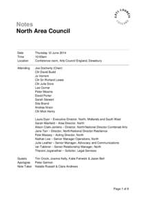 Notes North Area Council Date Time Location