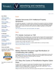 Advertising Law News & Analysis - February 20, 2014