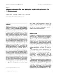 MOLECULAR PLANT PATHOLOGY), 000–000  DOI: J00441.X Review Blackwell Publishing Ltd