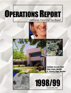 OPERATIONS REPORT FISCAL YEAR ENDED JUNE 30, [removed]BOARD MEMBERS Hon. Kathleen Connell ....................................................................................... Controller Hon. Dean Andal ..........