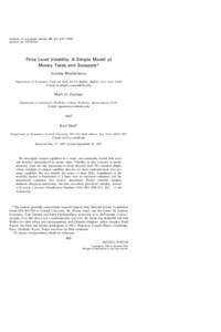 journal of economic theory 81, 401article no. ET972362 Price Level Volatility: A Simple Model of Money Taxes and Sunspots* Joydeep Bhattacharya