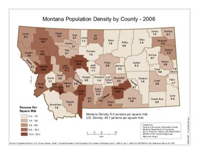 Montana Population Density by County[removed]Flathead 16.7 ra l