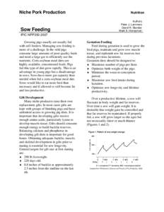 Niche Pork Production  Sow Feeding Nutrition Authors