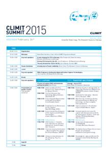 CLIMIT SUMMIT 2015 ME E TI N G CHAI R: