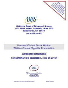 BBS LCSW Written Clinical Vignette Examination Candidate Handbook