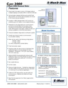 ®  C LASSPhase KWH/Demand Meter Features