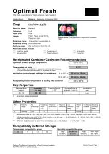 Optimal Fresh The fruit, vegetable and fresh produce expert system Detailed Report