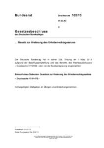 Bundesrat  Drucksache BRFuss