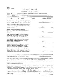 APA-1 RevisedTRANSMITTAL SHEET FOR NOTICE OF INTENDED ACTION  Department or Agency Alabama State Board of Medical Examiners