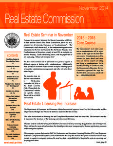 State of Hawaii  November 2014 Real Estate Commission Bulletin Real Estate Seminar in November