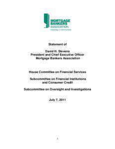 Statement of David H. Stevens President and Chief Executive Officer