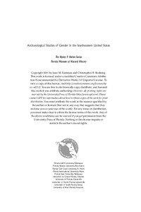 Acknowledgments / i  Archaeological Studies of Gender in the Southeastern United States