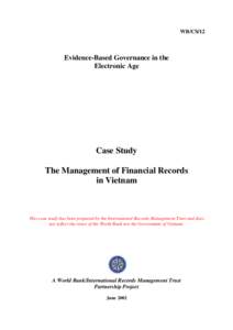 WB/CS/12  Evidence-Based Governance in the Electronic Age  Case Study