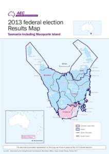 2013 federal election Results Map Tasmania including Macquarie Island Cape Frankland