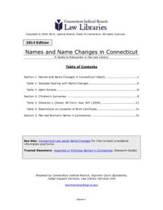 Names and Name Changes in Connecticut