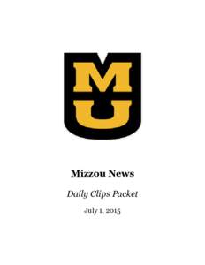 Mizzou News Daily Clips Packet July 1, 2015 Condiment lovers have a caterpillar to thank COLUMBIA, Mo., June 30 (UPI) -- Without caterpillars, there might not be any condiments -naked hotdogs, dry salads, flavorless san