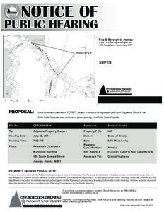 PROPOSAL:  Local consistency review of DOT&PF project to construct a separated path from Engineers Cutoff to the Auke Lake Wayside, and construct a paved parking lot at Auke Lake Wayside.  File No: