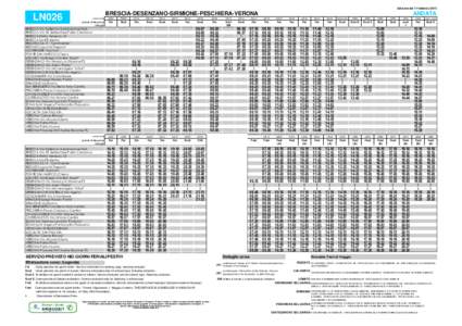 Edizione del 11 febbraio[removed]LN026 BRESCIA-DESENZANO-SIRMIONE-PESCHIERA-VERONA codice corsa