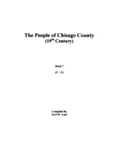 The People of Chisago County (19th Century) Book 7 (U -Z)