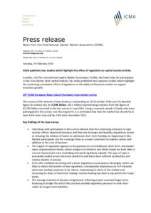 Press release News from the International Capital Market Association (ICMA) Talacker 29, P.O. Box, CH-8022, Zurich www.icmagroup.org Please see foot of release for contact details