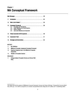 Chapter 1  MA Conceptual Framework Main Messages . . . . . . . . . . . . . . . . . . . . . . . . . . . . . . . . . . . . . . . . . . . . . 22 1.1