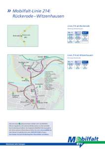 »	Mobilfalt-Linie 214:  Rückerode – Witzenhausen Linie 214 ab Rückerode Richtung Witzenhausen K63
