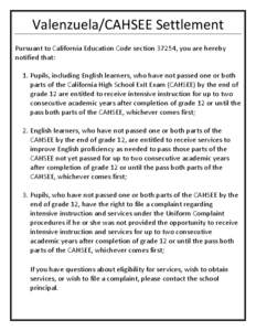 California High School Exit Exam / Education in California