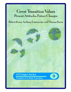 Great Transition Values  Present Attitudes, Future Changes Robert Kates, Anthony Leiserowitz, and Thomas Parris  GTI Paper Series