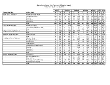 Out of Home Foster Care Placement Utilization Report