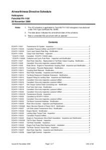 Airworthiness Directive Schedule - Helicopters - Fairchild FH-1100