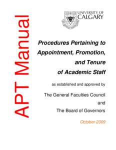 APT Manual  hi Procedures Pertaining to Appointment, Promotion, and Tenure