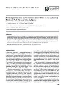 Water dynamics in a laurel montane cloud forest© inEGU the Garajonay National Park (Canary Islands, Spain) Hydrology and Earth System Sciences, 8(6), 1065Water dynamics in a laurel montane cloud forest in