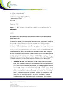 The Rt. Hon. Edward Davey MP Secretary of State Department of Energy and Climate Change 3 Whitehall Place London SW1A 2AW
