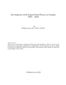 Microsoft Word - The Expert Panel Process in Canada.doc