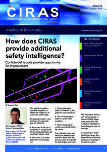 ISSUE 53 September/ October 2014 The  CONFIDENTIAL REPORTING FOR SAFETY