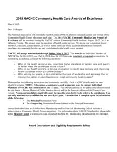 Microsoft Word - 2015_NACHC_Community_Health_Care_Awards_of_Excellence_Announcement.doc