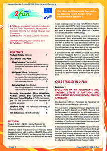 Newsletter No. 3, June 2008, http://www.2-fun.org  Full-chain and UNcertainty Approaches for Assessing Health Risks in FUture ENvironmental Scenarios