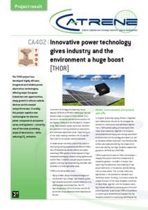 Project result  CA402 I Innovative power technology gives industry and the environment a huge boost [THOR]