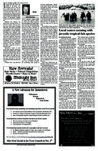 Page 20 / October 4, [removed]The Jamestown Press t would seem that “God” has returned to the public consciousness, with a verve not felt in quite some time. All attempts to account for this phenomenon point the finger